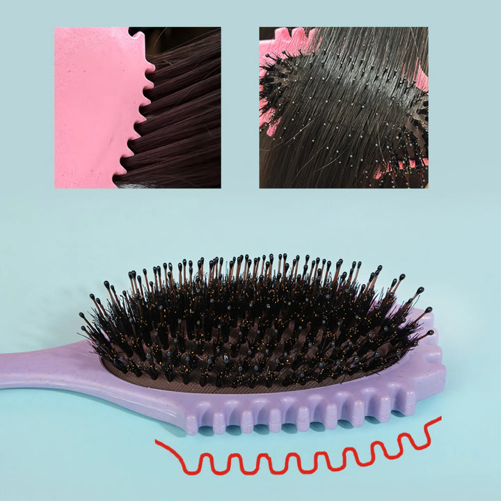 Boar Bristle Curl Defining Detangling Hair Brush