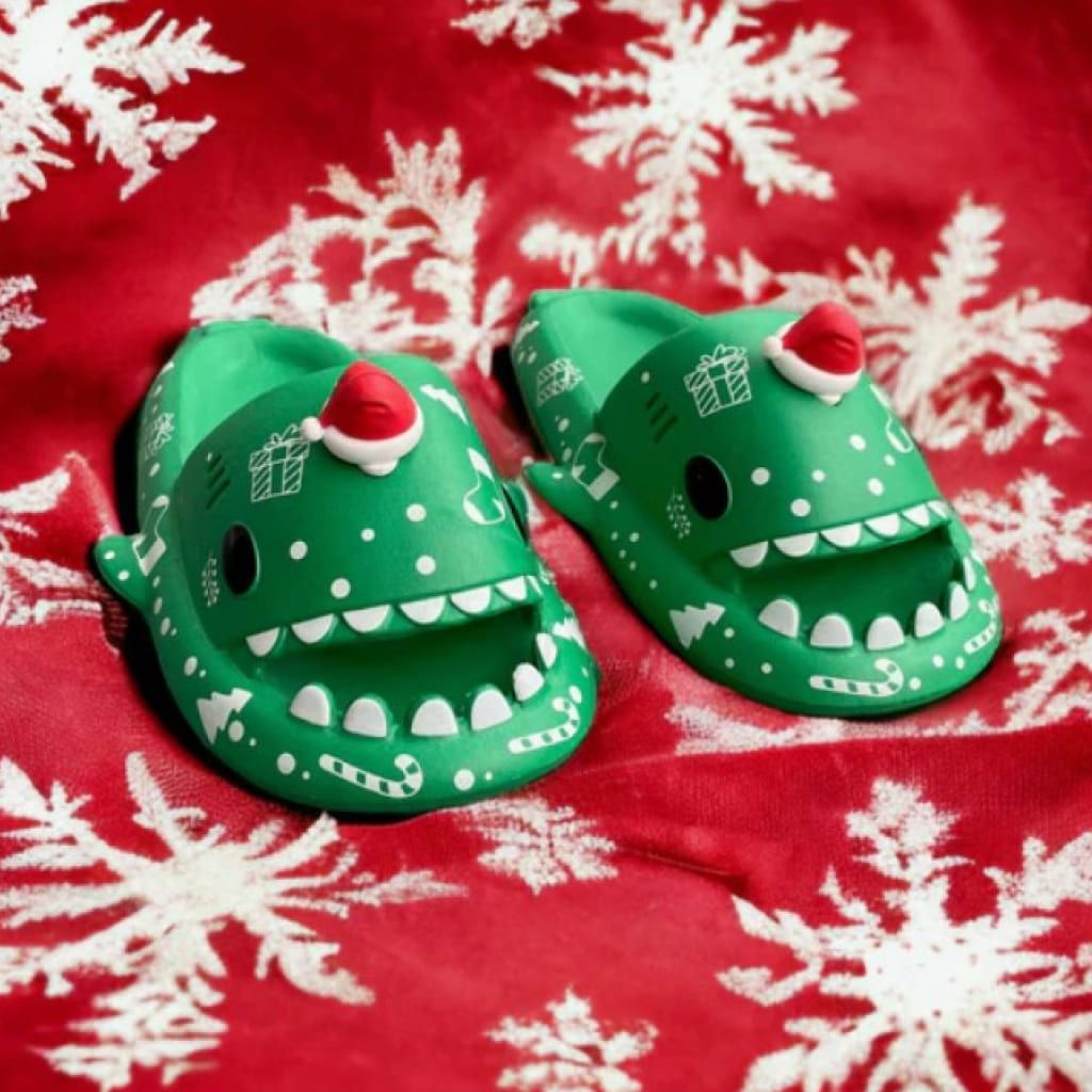 Shark Slippers Halloween Christmas Print