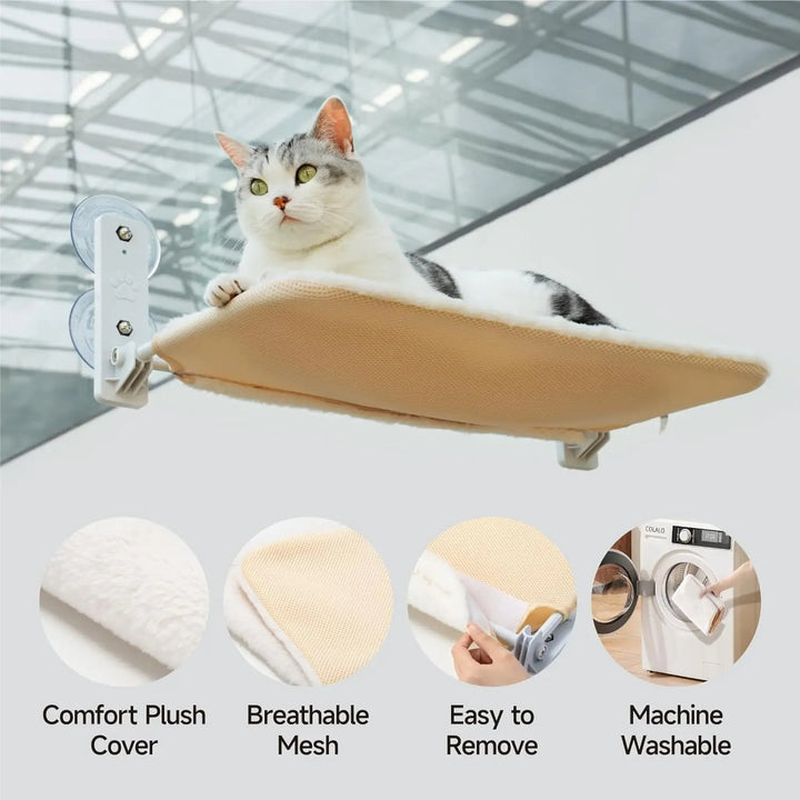 Foldable Cat Window Perch with Steel Frame