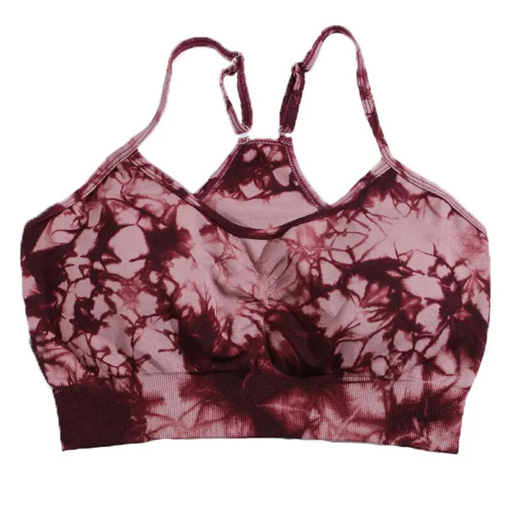 Tie Dye Sports Bra for Women | Breathable Fitness Tank Top with Chest Pad