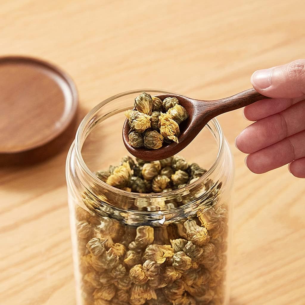 Wood Lid Glass Airtight Canisters