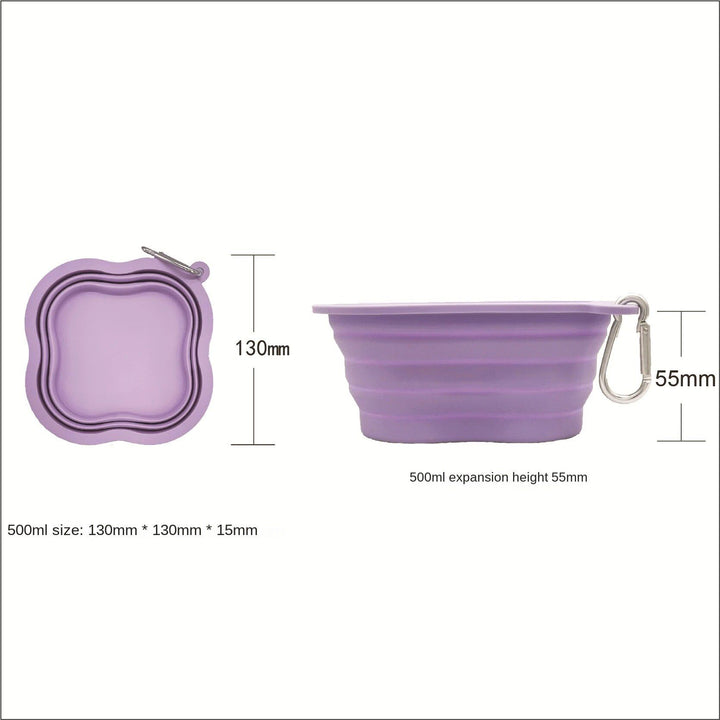 Portable 500ML Silicone Pet Bowl