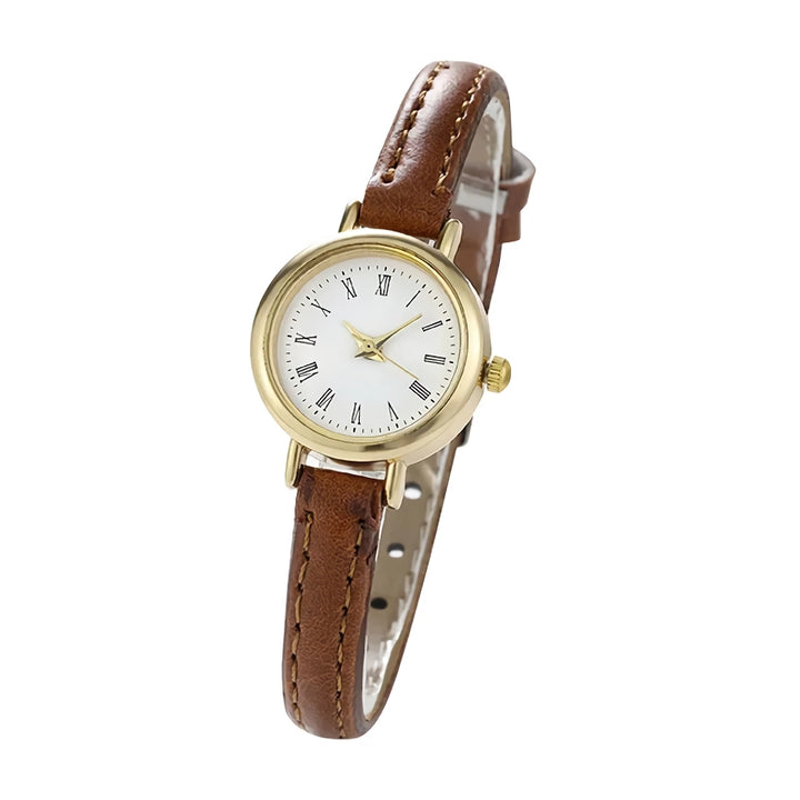 Elegant Quartz Leather Wristwatch for Women – Classic Minimalist Design