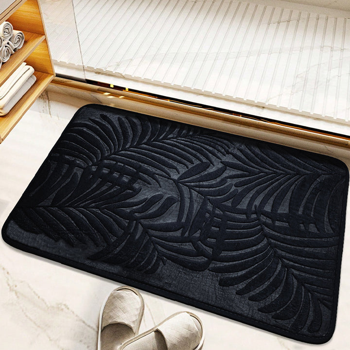 Leaf Pattern Memory Foam Bath Mat