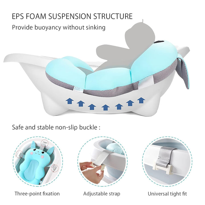 Soft Newborn Baby Bath Seat Cushion: Anti-Slip Foldable Tub Support Mat