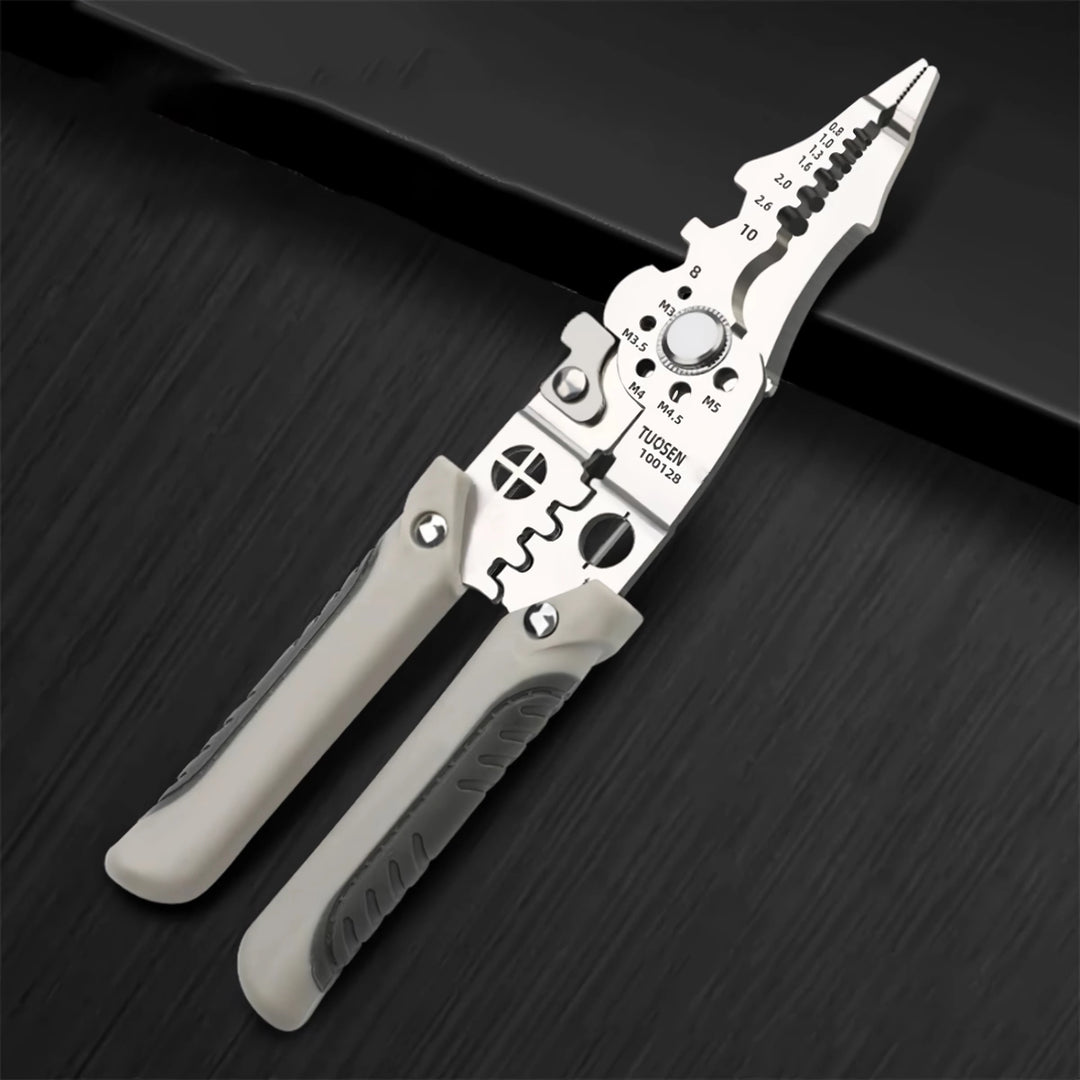 Adjustable Multifunctional Wire Stripper, Crimper, and Cable Cutter Pliers