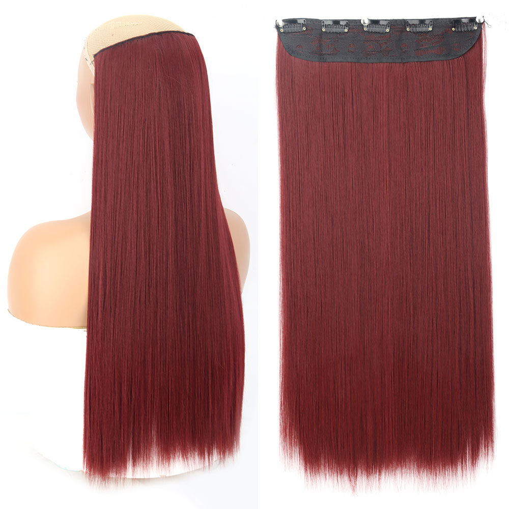 Synthetic Long Straight Hair Clips-in Extensions