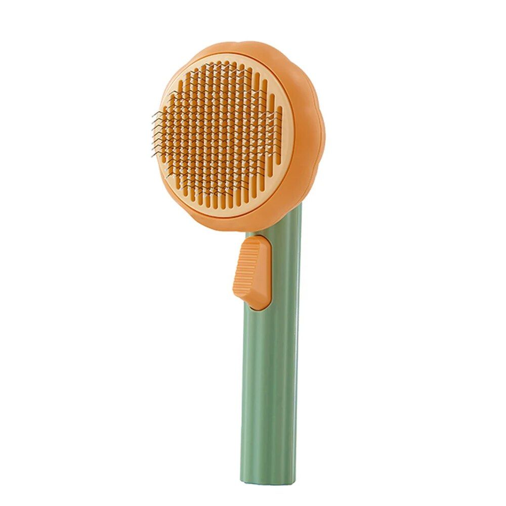 Pumpkin Cat & Dog Grooming Brush – Self-Cleaning, Tangle-Free Pet Hair Remover Comb