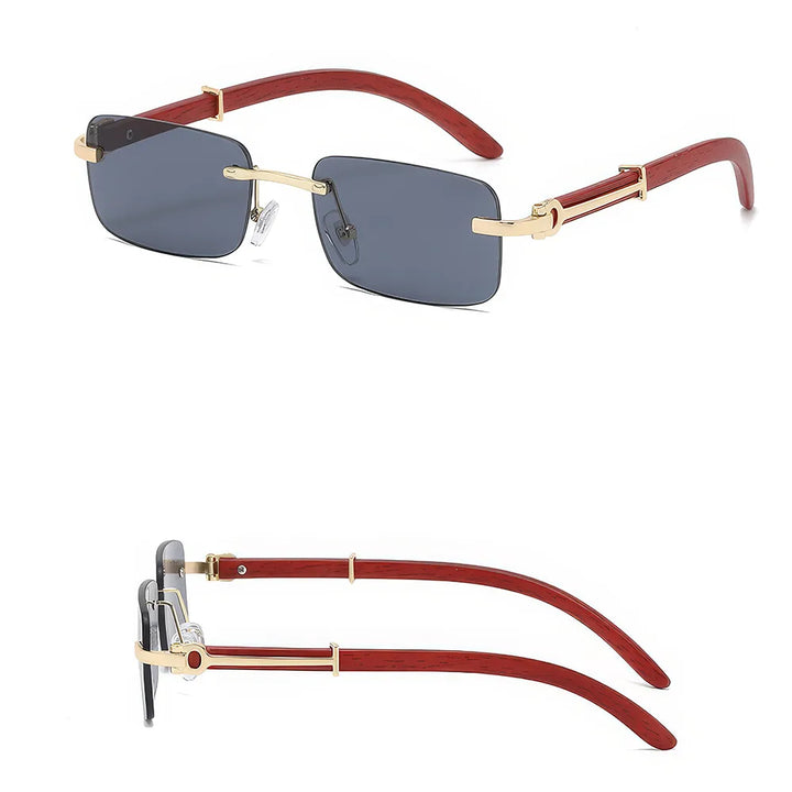 Retro Wooden Frame Sunglasses