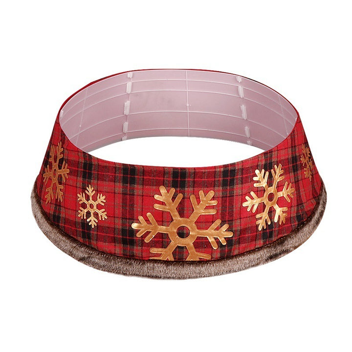 Christmas Tree Skirt Snowflake Plaid Non-woven Decoration