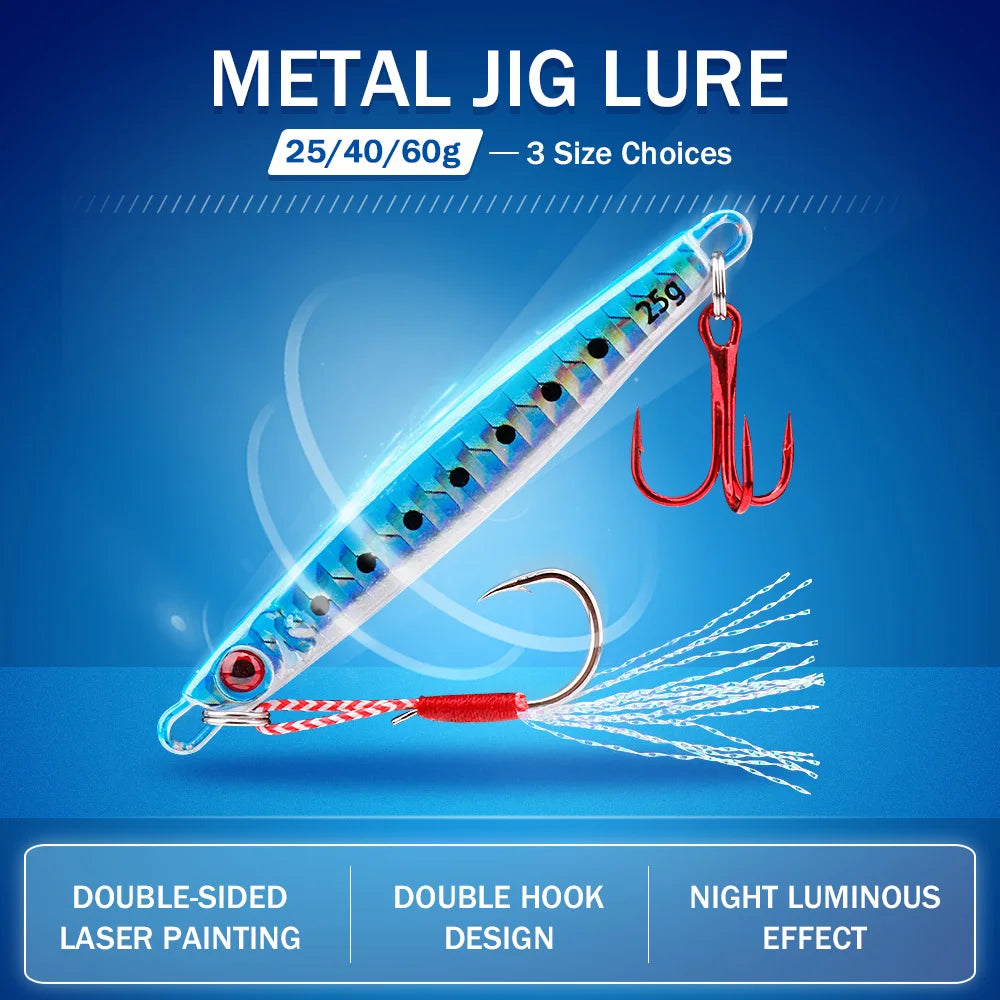 Metal Jig Spoon Fishing Lure - 25g/40g/60g for Trolling