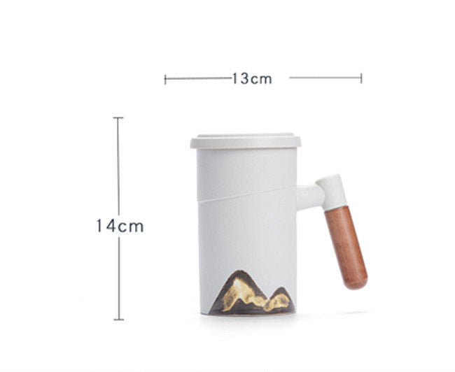 Mug Large Capacity Filter Tea Cup With Lid Office Ceramic Mid-Autumn Festival