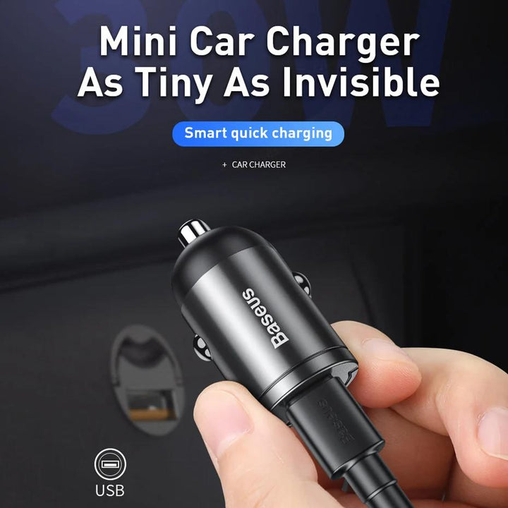 30W Mini Car Charger with Quick Charge 4.0 and Type-C Compatibility