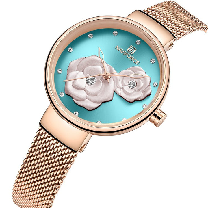 Casual Fashion Steel Band Quartz Ladies Watch