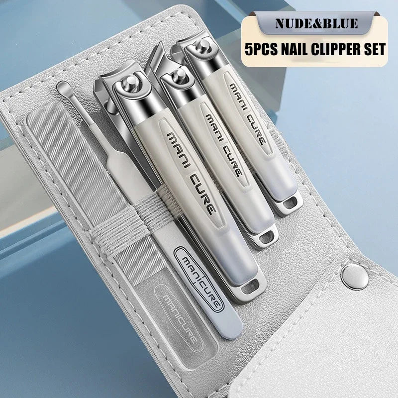 5-Piece Stainless Steel Nail Clippers Set for Manicure & Pedicure