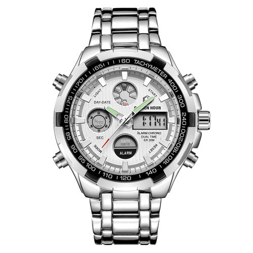 Men's Calendar Alloy Sports Multi-function Watch