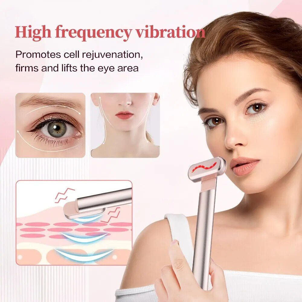 Microcurrent Eye Massager: Vibration, Red Light Therapy & Temperature-Controlled Stick