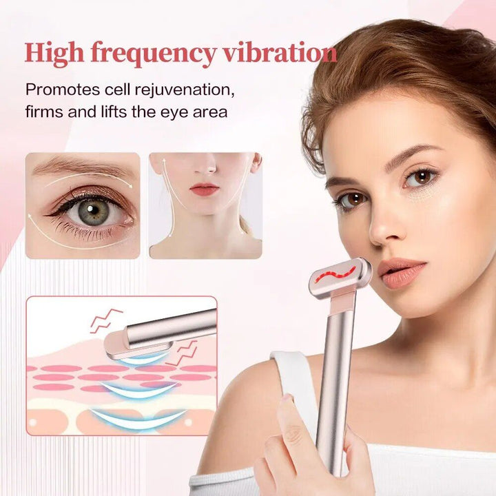 Microcurrent Eye Massager: Vibration, Red Light Therapy & Temperature-Controlled Stick