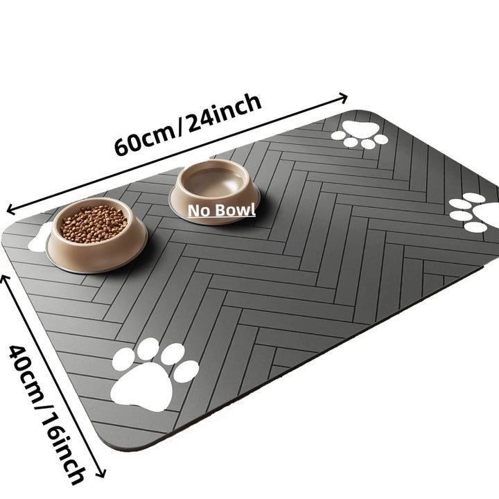 Absorbent Pet Feeding Mat with Waterproof Rubber Backing