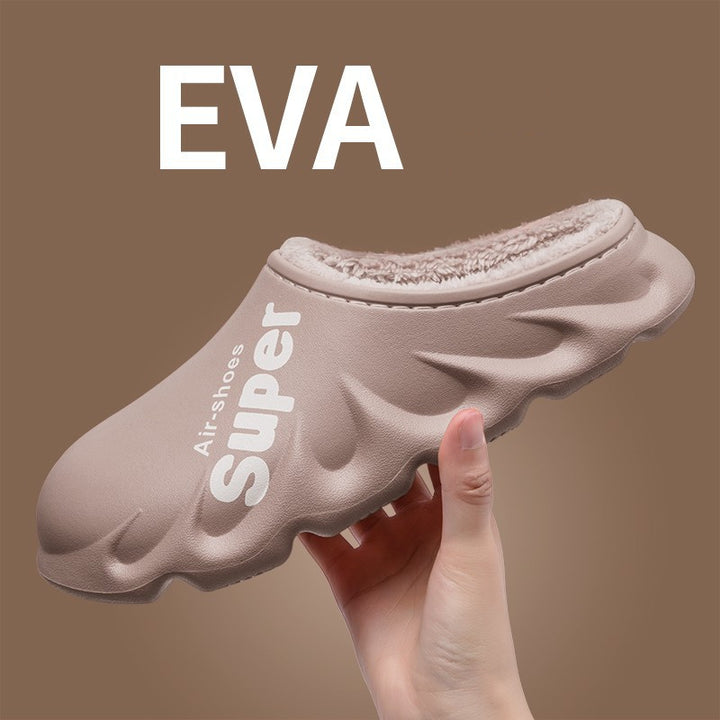 Home Slippers EVA Waterproof Warm Plush Indoor Shoes Couple Couple Shoes