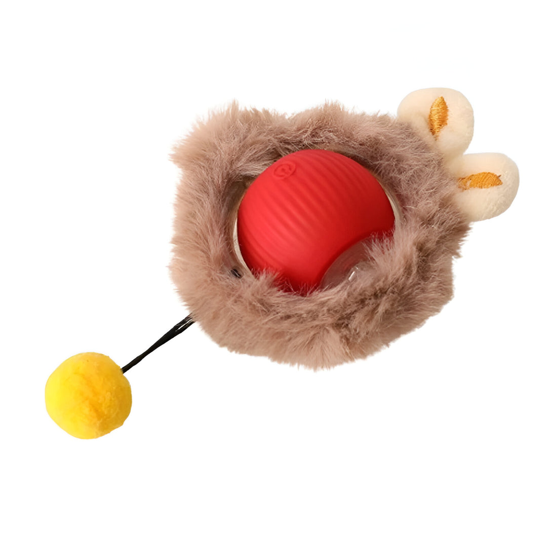 Interactive Rolling Ball Toy for Cats with Snake Tail – USB Rechargeable, Plush Design