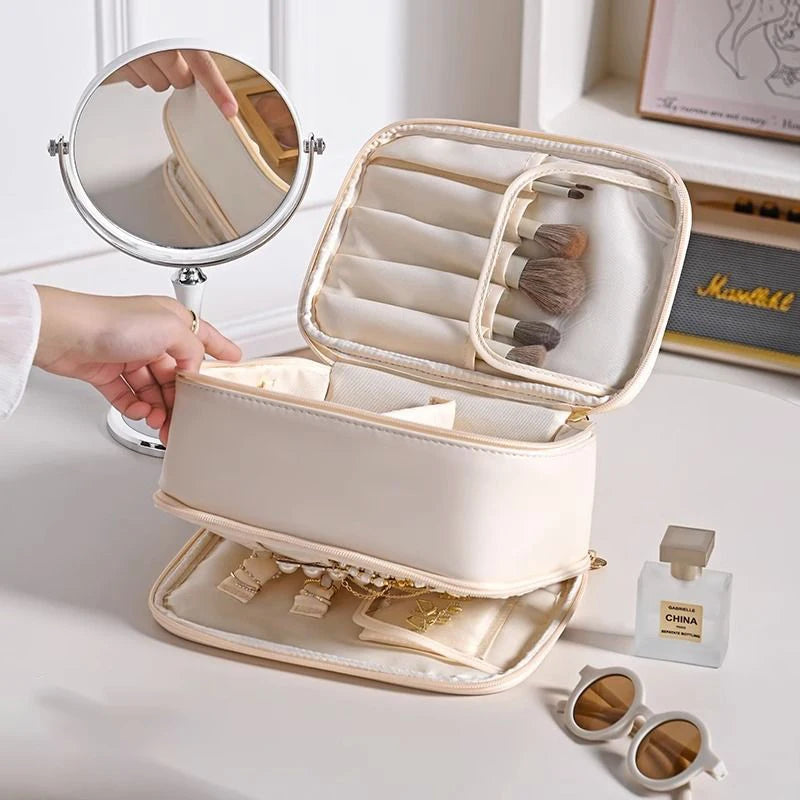 2-in-1 Makeup Brushes Organizer & Jewelry Storage Bag