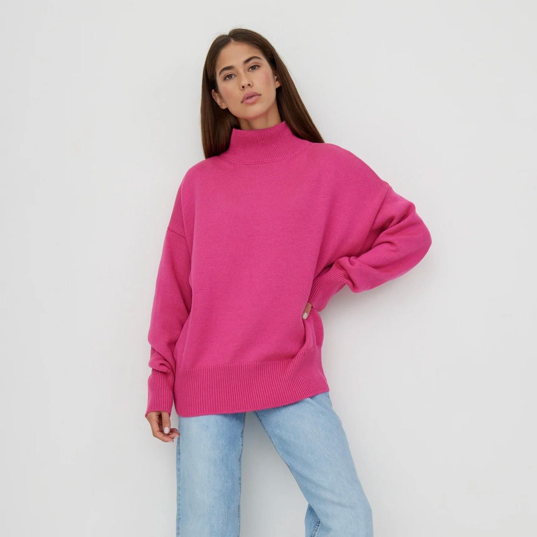 Women's Oversized Turtleneck Knitted Sweater