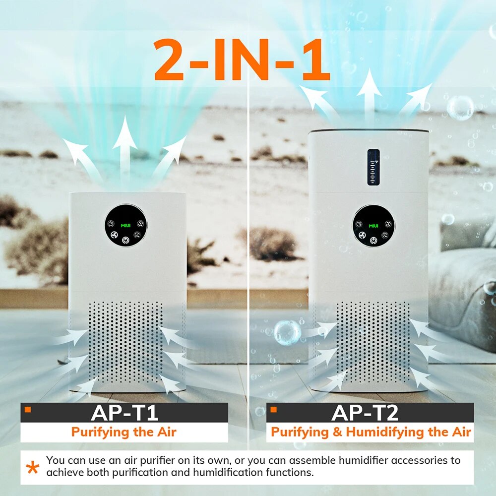 Air Purifier & Humidifier Combo for Home Allergies and Pet Hair