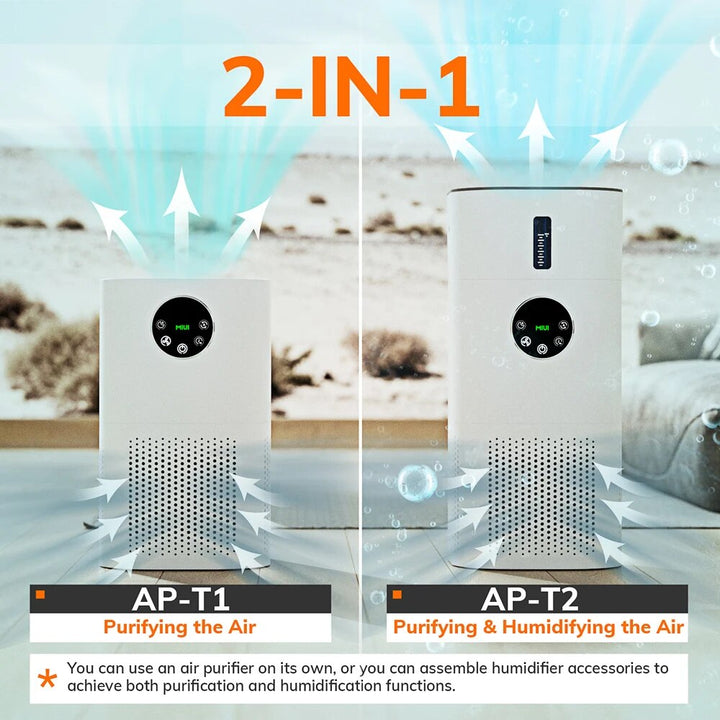 Air Purifier & Humidifier Combo for Home Allergies and Pet Hair