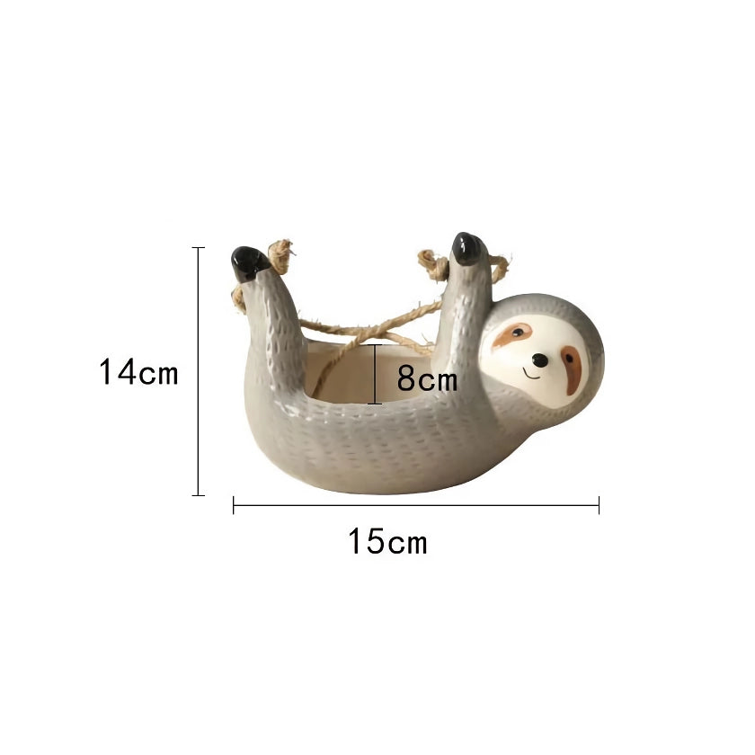 Ceramic Cartoon Animal Hanging Plant Pot