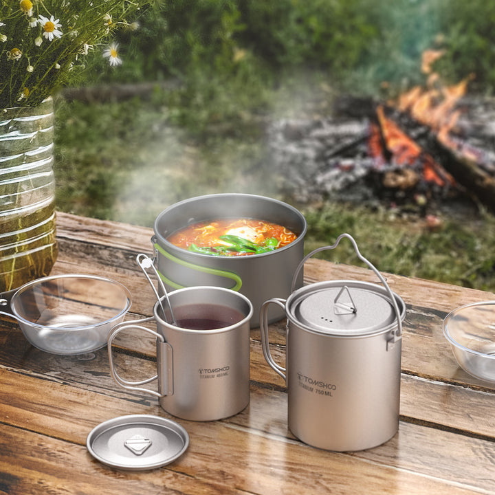 Ultralight Titanium Camping Cookware Set