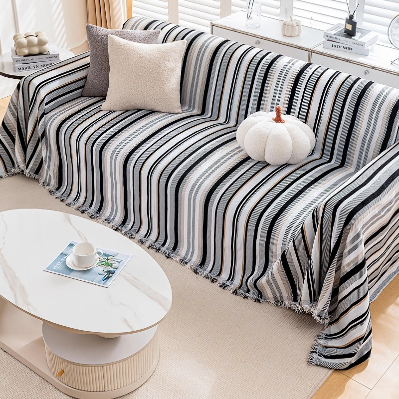 Striped Chenille Sofa Cover