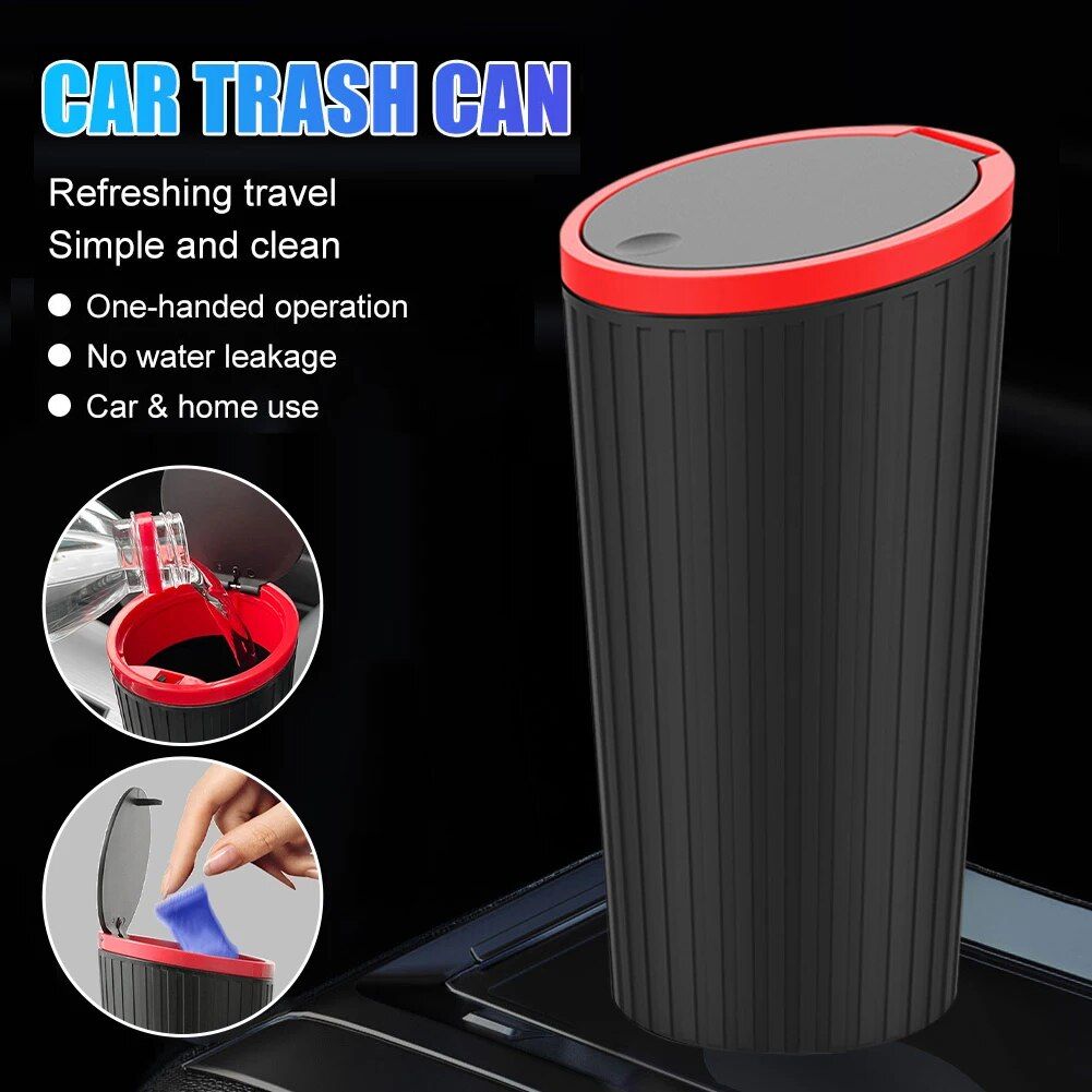 Compact Car Trash Bin with Press Lid