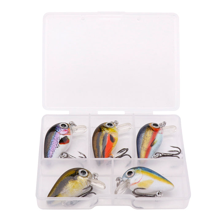 5pcs Mini Bass Fishing Lure Set 3cm Topwater Crankbait Wobblers for Pike