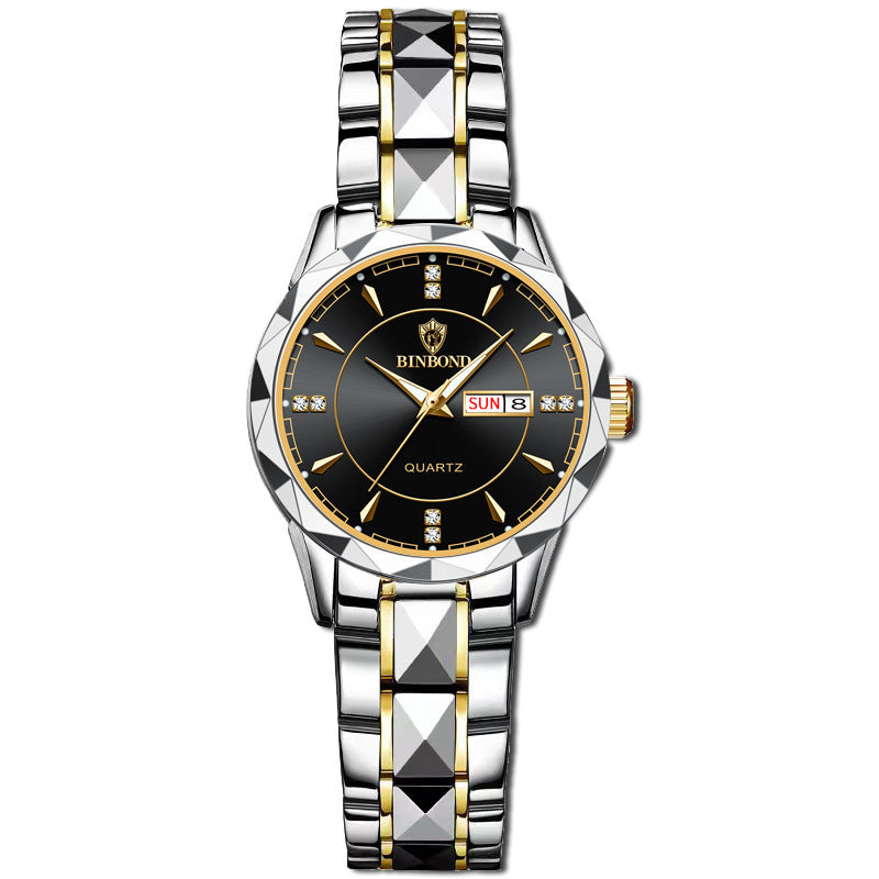 Men's Waterproof Tungsten Steel Calendar Quartz Watch