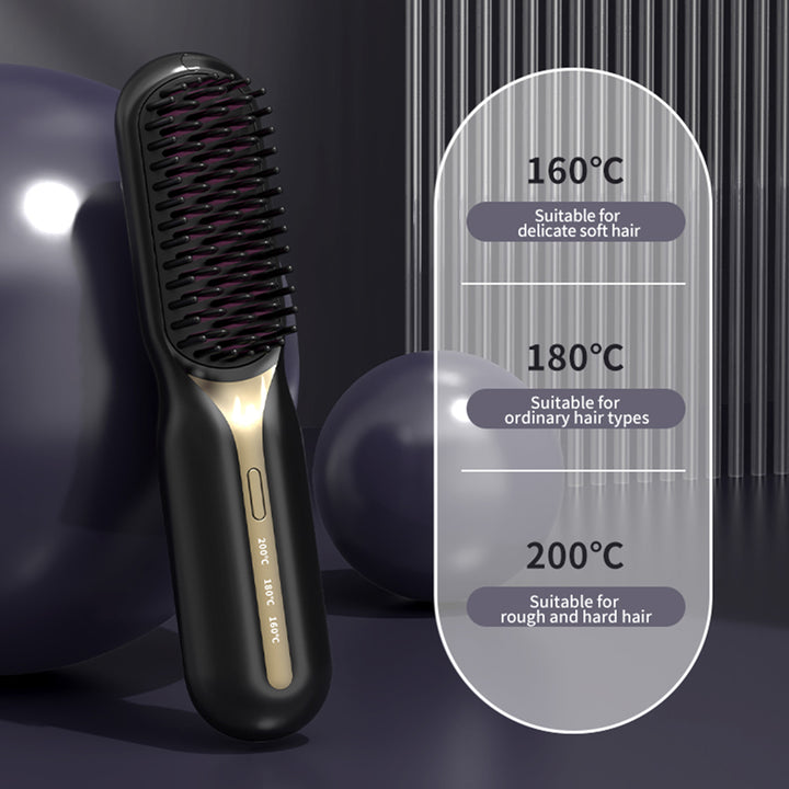 Wireless Ceramic Hair Straightener Hot Comb