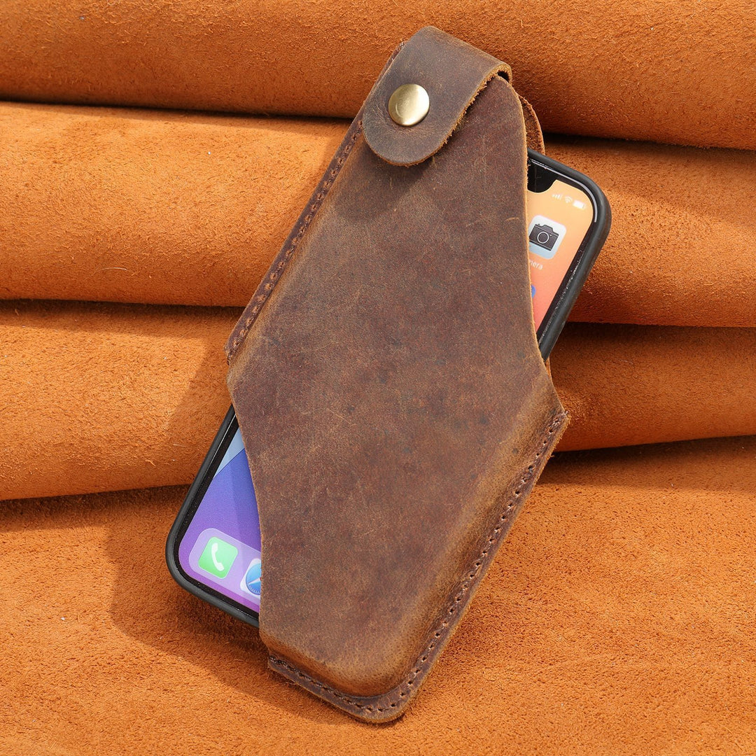 Simple Fixed Head Layer Cowhide Phone Small Cross Bag