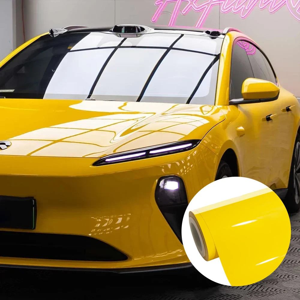 Glossy Deep Yellow Vinyl Car Wrap