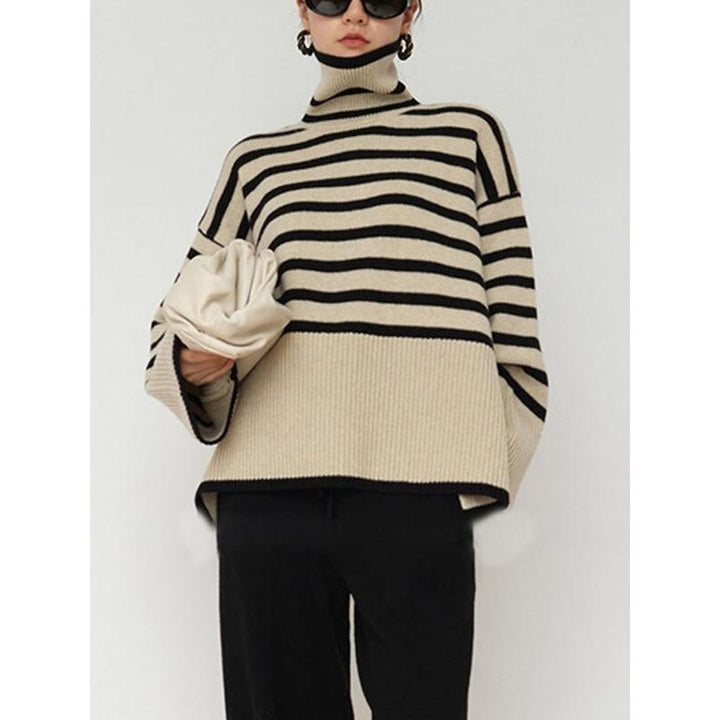 Striped Turtleneck Sweater