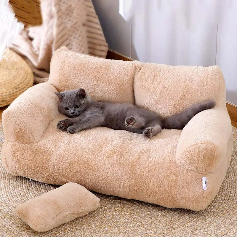 Cozy Plush Cat Bed Sofa