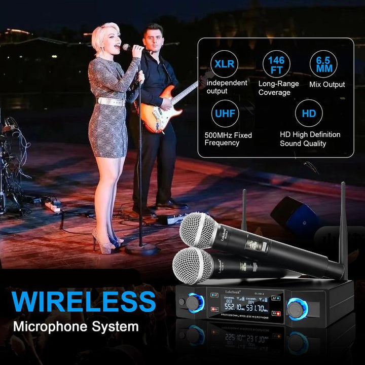 Dual Channel Wireless Microphone System for Karaoke Parties