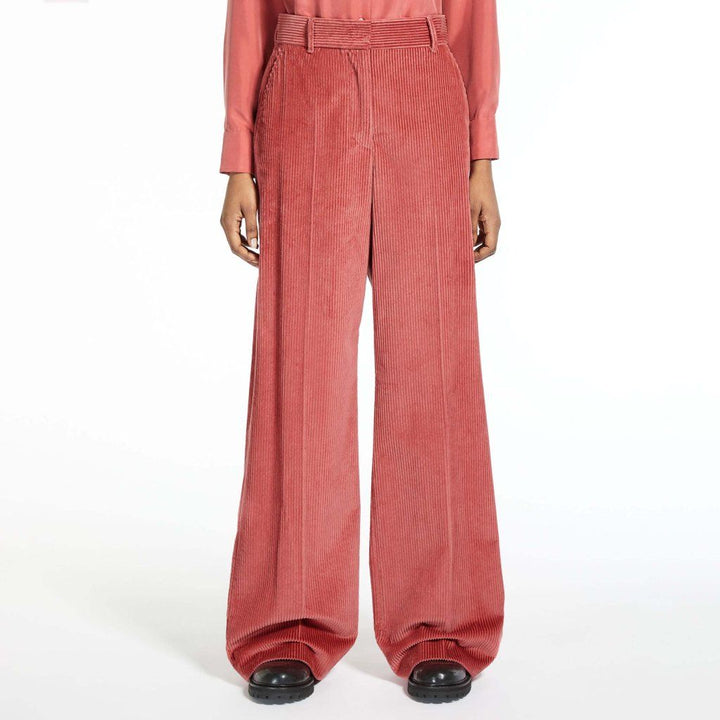 High-Waist Wide-Leg Corduroy Trousers