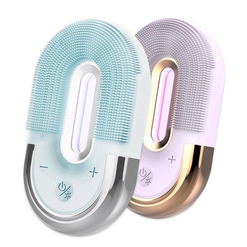 Ultrasonic Silicone Facial Cleansing Brush with Wireless Charging