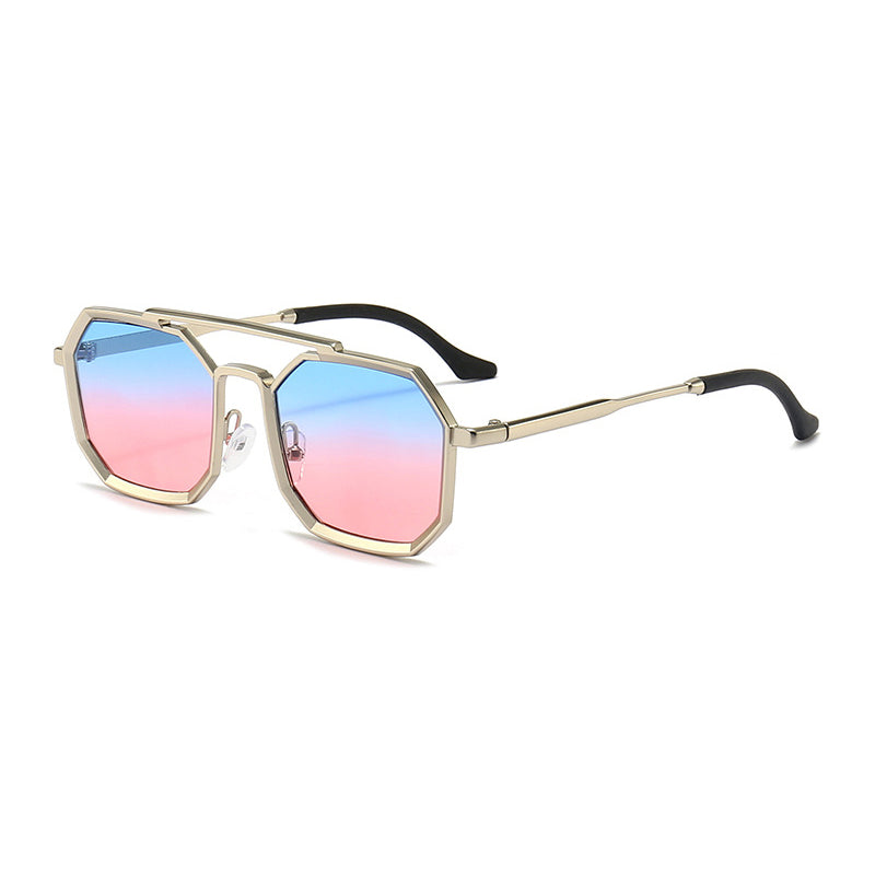 Luxury Polygonal Double Bridge Sunglasses for Men & Women