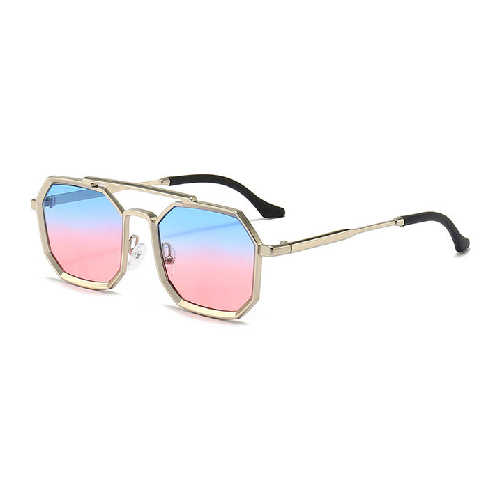 Luxury Polygonal Double Bridge Sunglasses for Men & Women