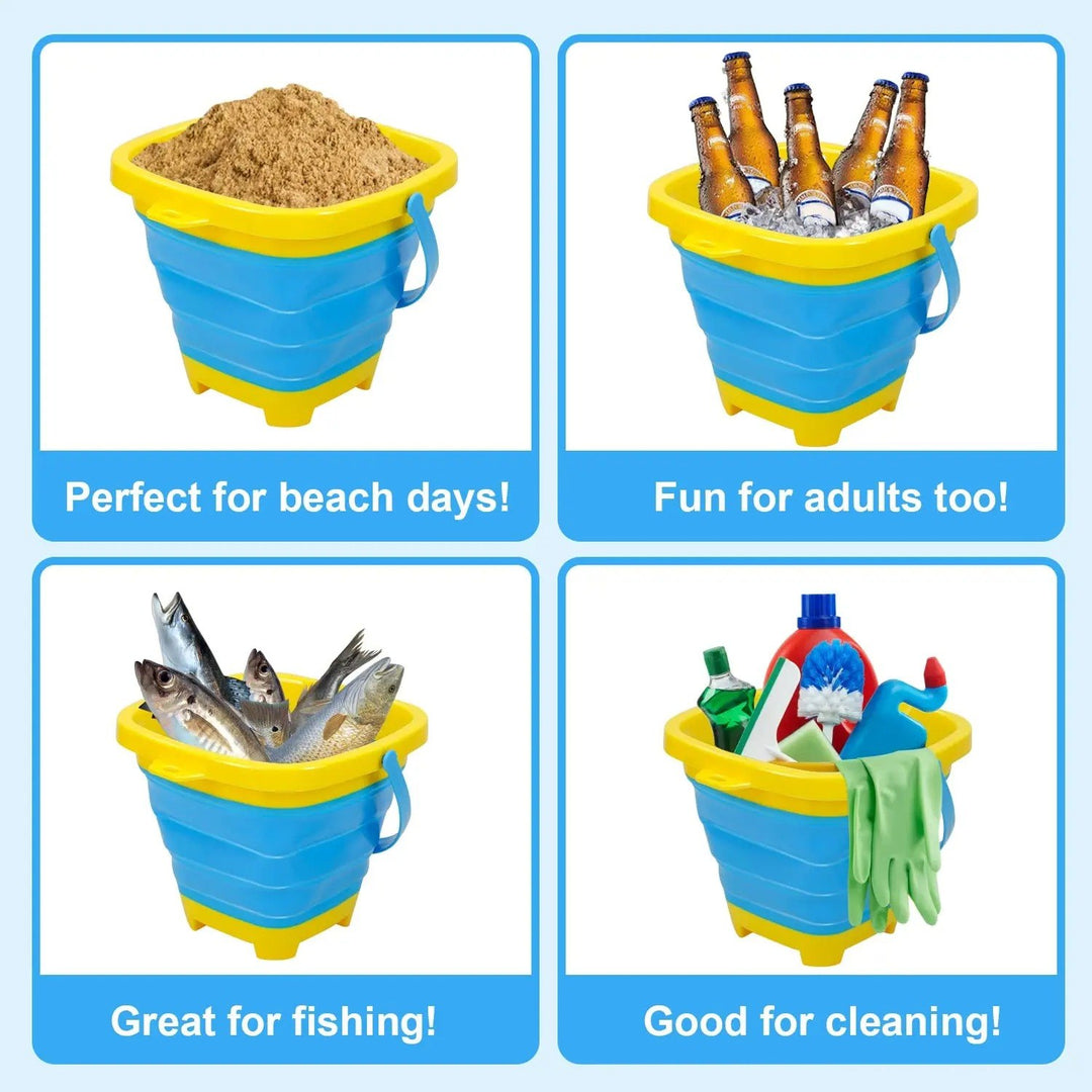 Portable Collapsible Silicone Beach Bucket for Kids