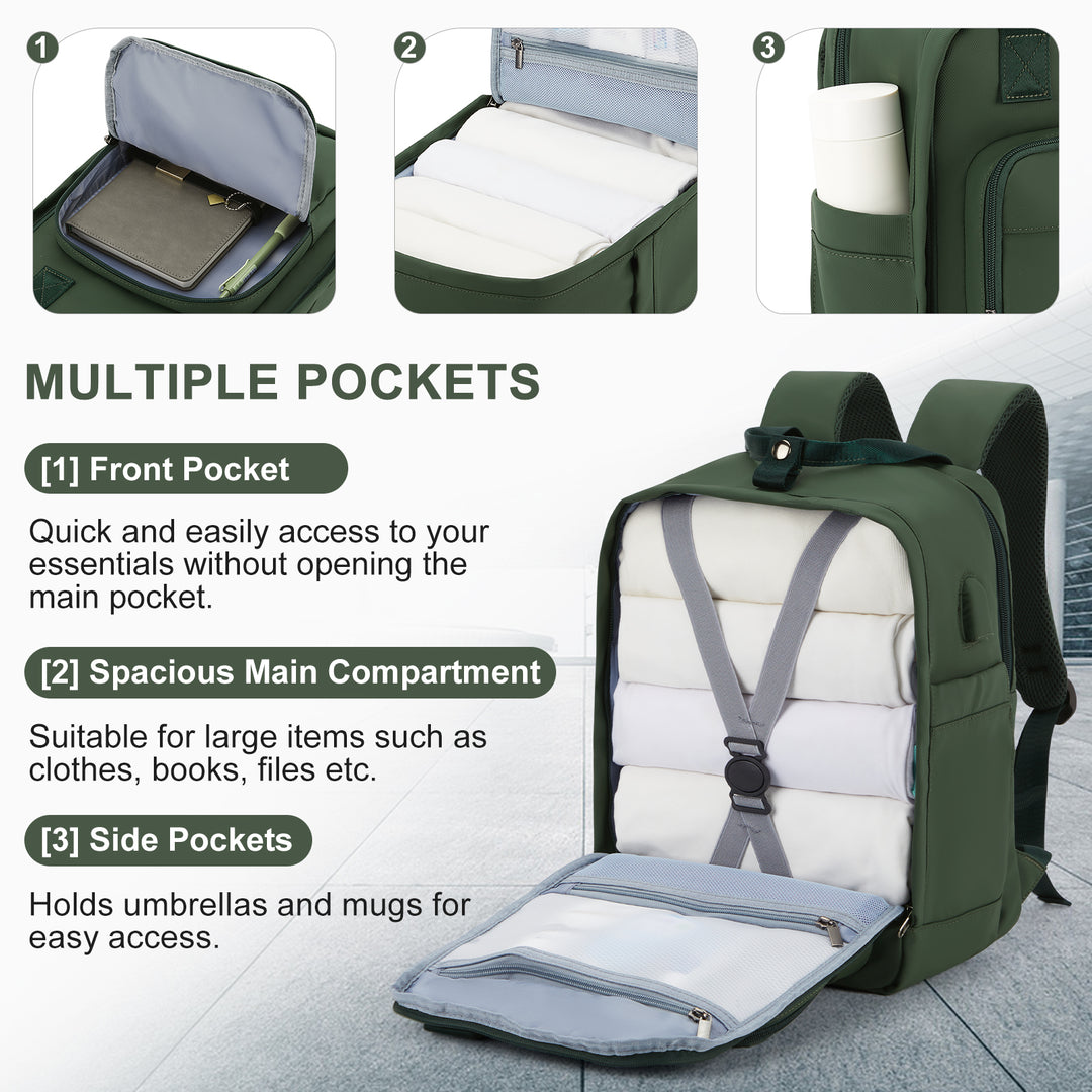 Waterproof Multi-Function Travel Backpack with USB Charging Port