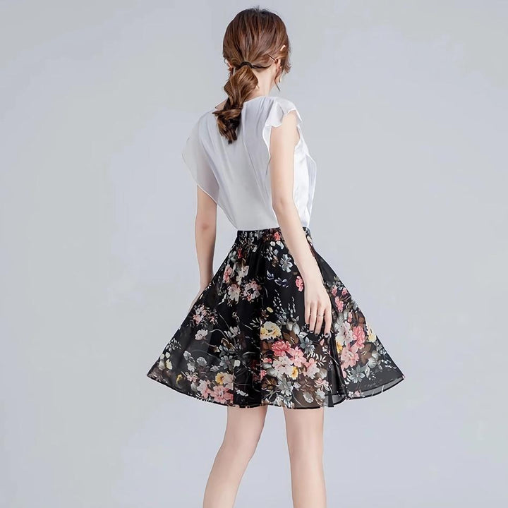 Women's Summer Chiffon Wide Leg Shorts Skirt