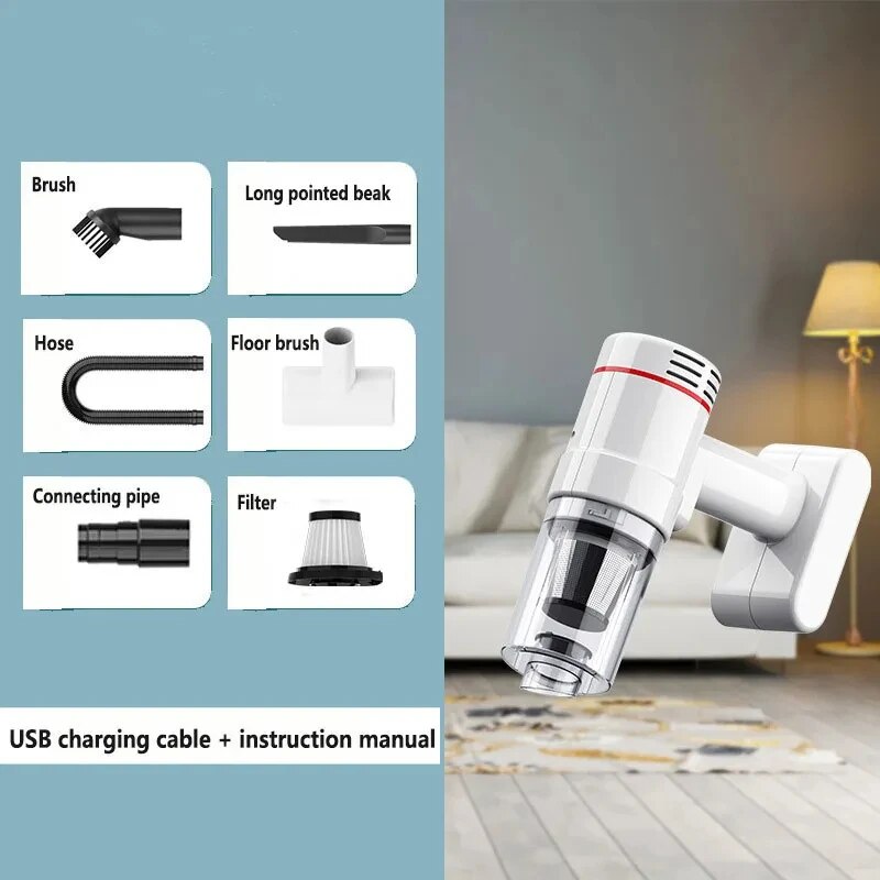 Portable Handheld Wireless Vacuum Cleaner with Strong Suction for Home and Car