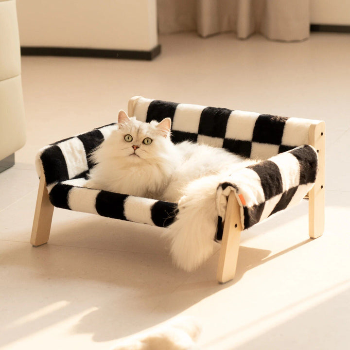 Mewoofun Plush Wooden Pet Bed